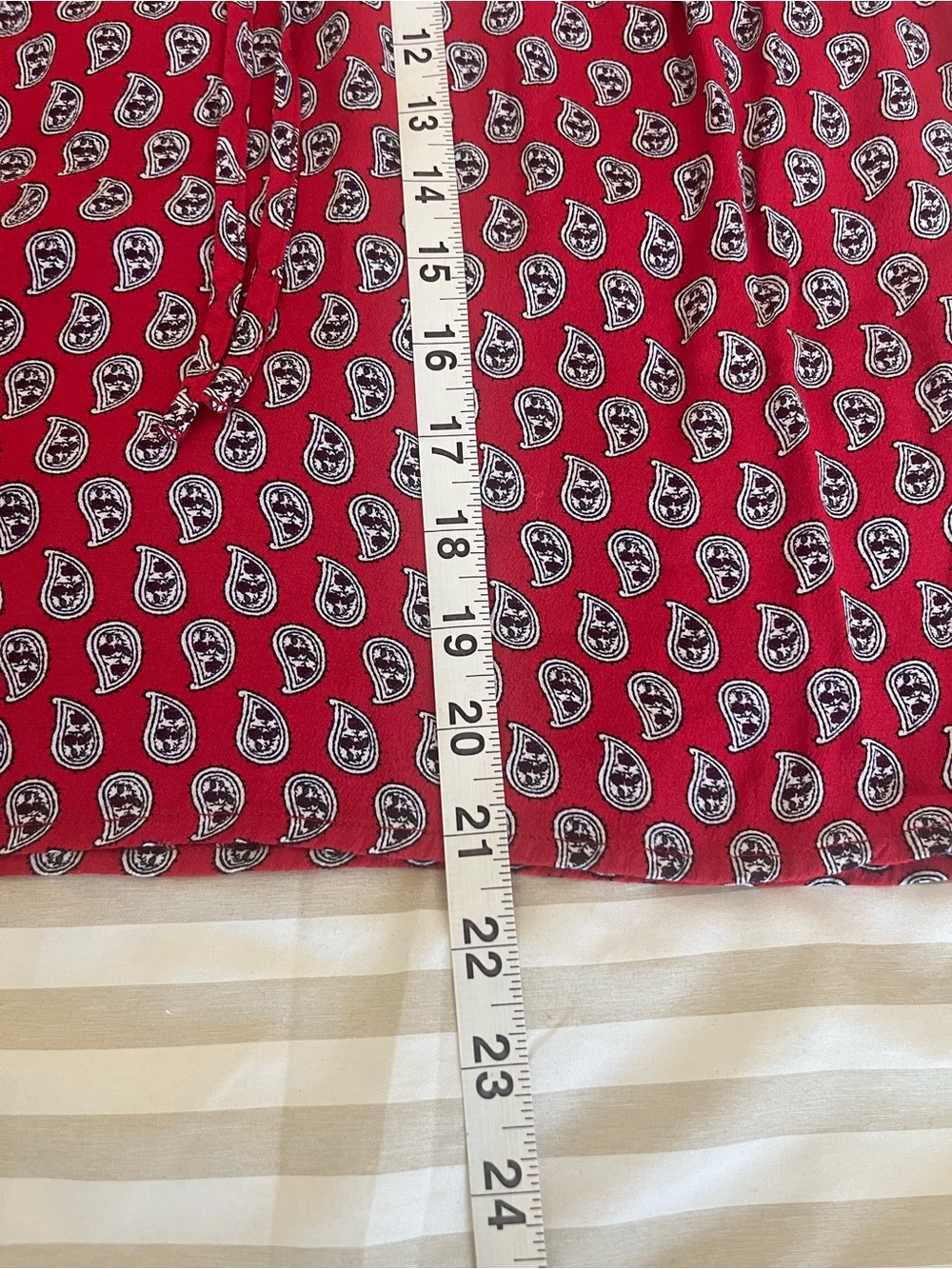 ❤️ LOFT Red Printed Tie-Front Blouse | Size XS - Picture 8 of 8